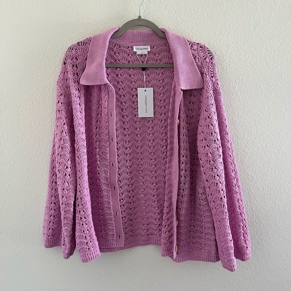 NWT LOVERS & FRIENDS | Pink Cotton Estie Pointelle Knit Top & Pant SET | Size S - Picture 7 of 14